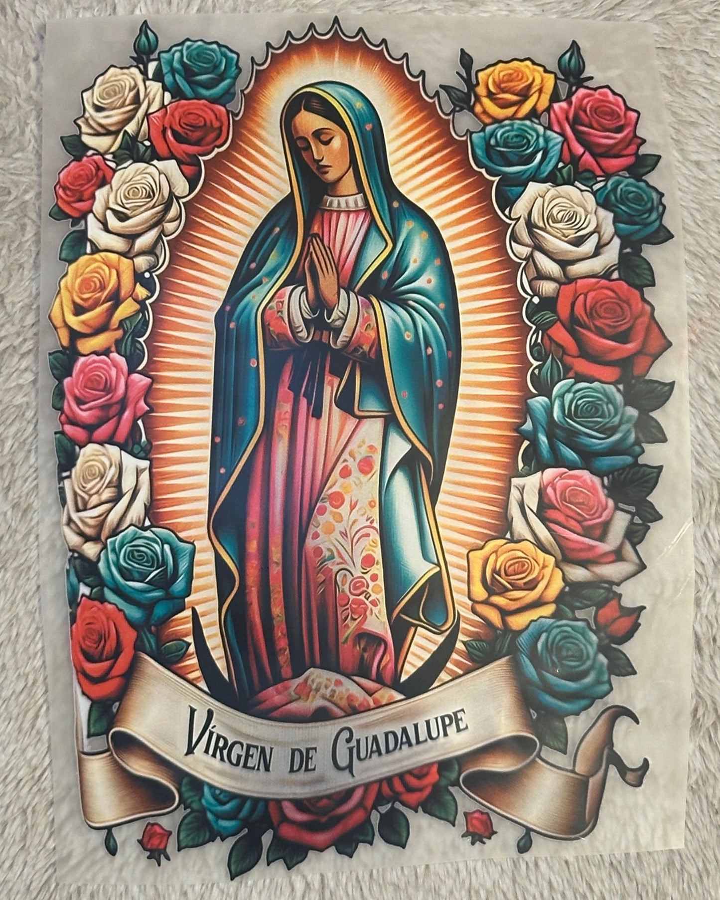 Transfers DTF Virgen de Guadalupe – Listos para Estampar