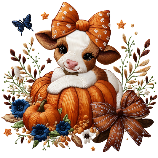 Vaquitas Estilo Bordado – Transfers DTF Listos para Estampar