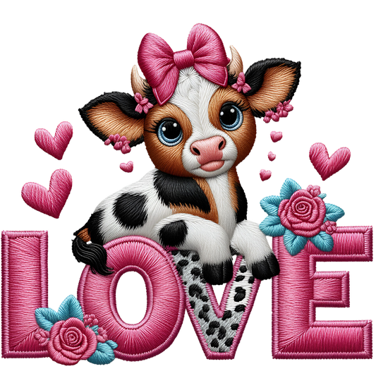 Vaquitas Estilo Bordado – Transfers DTF Listos para Estampar