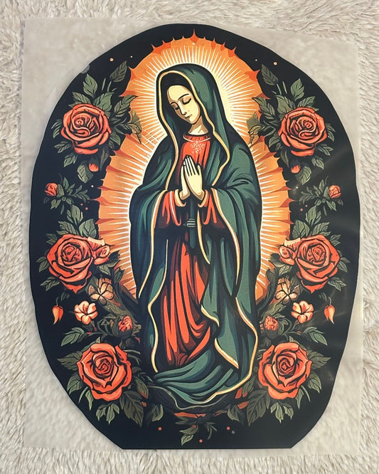 Transfers DTF Virgen de Guadalupe – Listos para Estampa