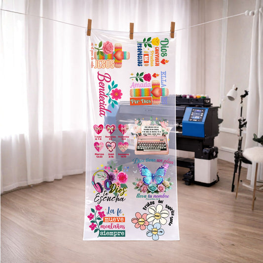 Gang Sheet DTF – Mensajes Cristianos Inspiradores | Listo para Planchar