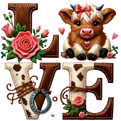 Vaquitas Estilo Bordado – Transfers DTF Listos para Estampar