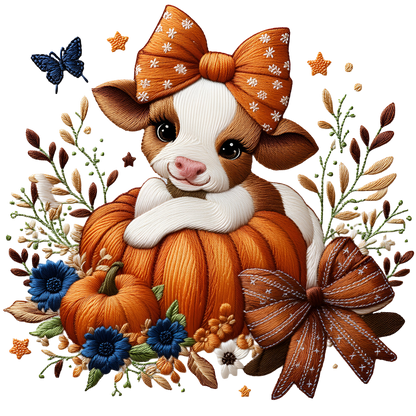 Vaquitas Estilo Bordado – Transfers DTF Listos para Estampar