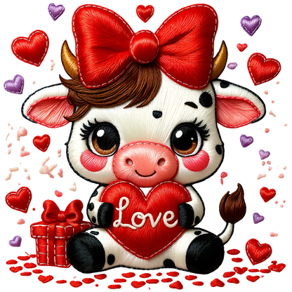 Vaquitas Estilo Bordado – Transfers DTF Listos para Estampar