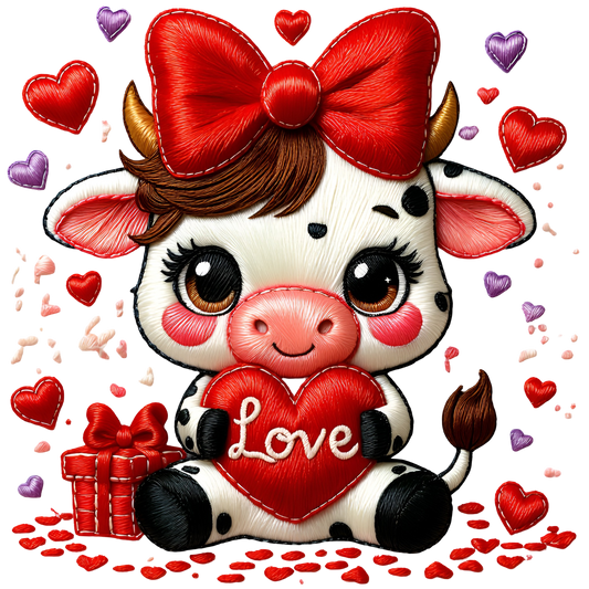 Vaquitas Estilo Bordado – Transfers DTF Listos para Estampar