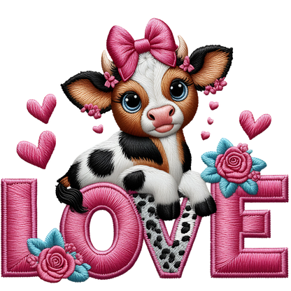 Vaquitas Estilo Bordado – Transfers DTF Listos para Estampar